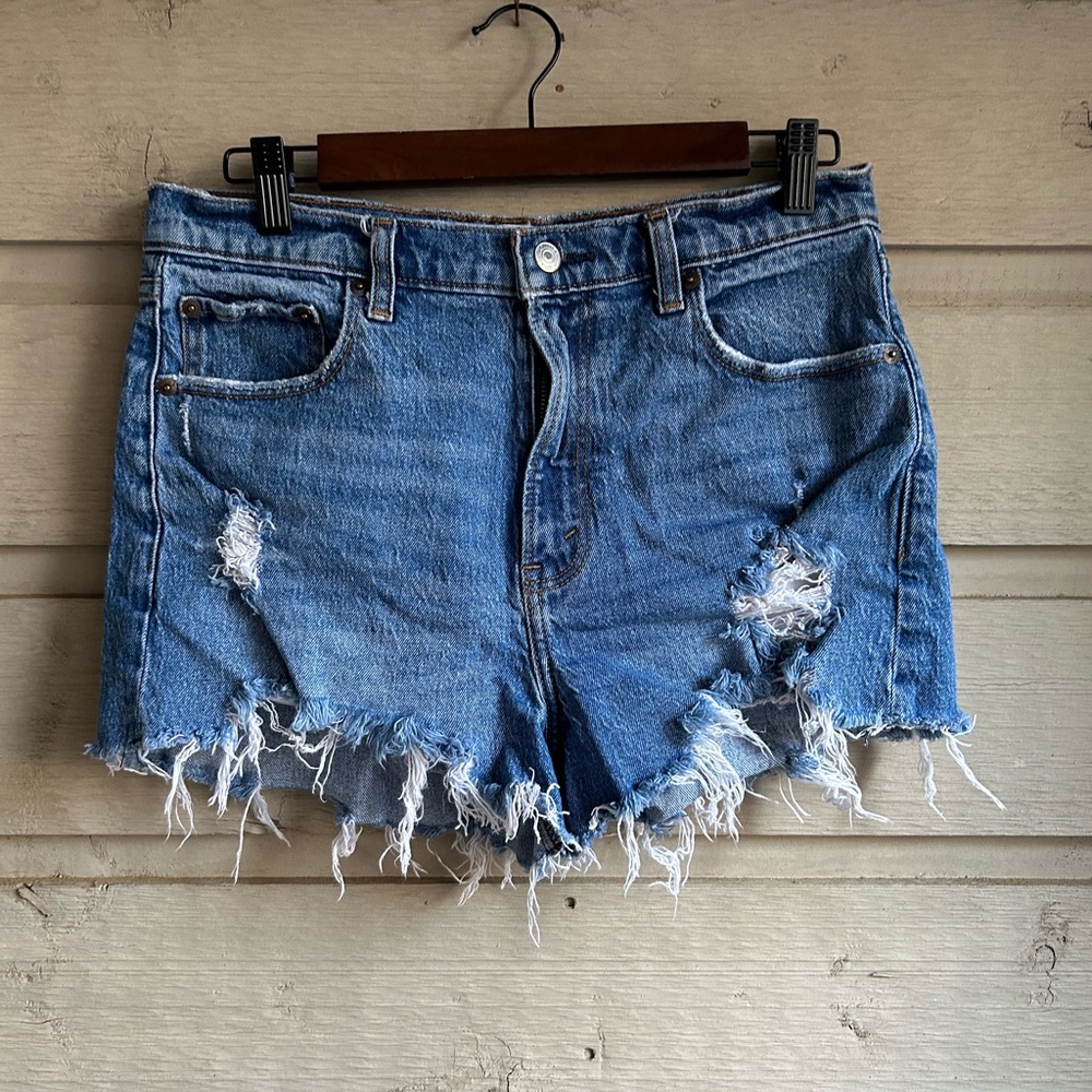 Abercrombie & Fitch High Rise Mom Jean Shorts SZ 8